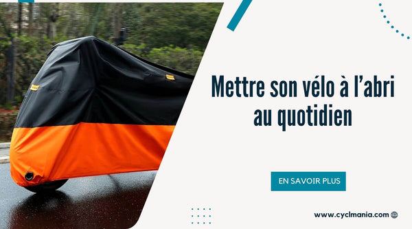Housse velo pour protéger le vélo de la pluie et de la poussière, au rangement ou pendant le transport.