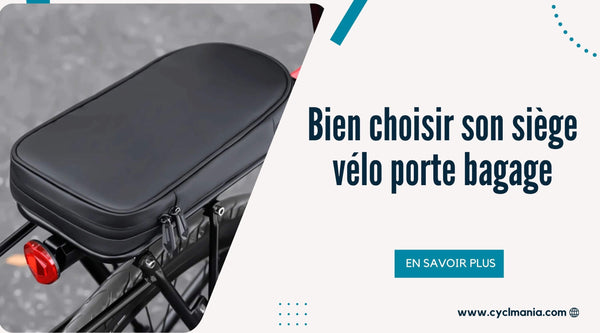 Siege velo porte bagage confortable installé à l’arrière d’un vélo