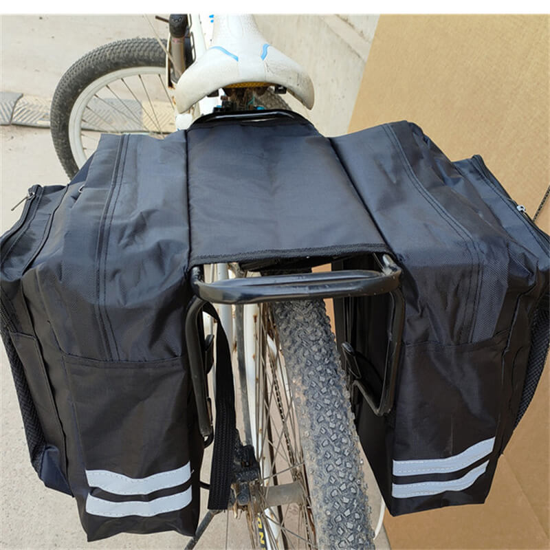 KLERICER Sacoche double pour porte-bagages arrière de vélo, étanche 30 L, sac de vélo avec bordure réfléchissante, pour les courses, les trajets KLERICER Sacoche double pour porte-bagages arrière de vélo, étanche 30 L, sac de vélo avec bordure réfléchissante, pour les courses, les trajets