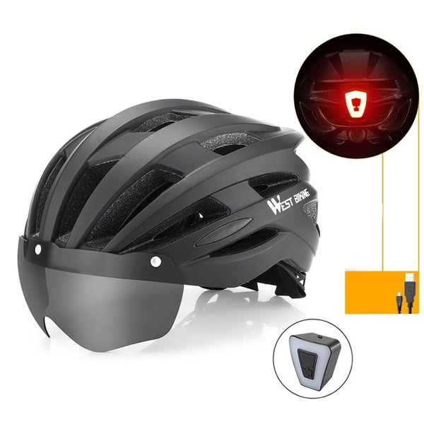 Casque Vélo Homme Femme,Casque Velo Adulte VTT avec Lumière de Sécurité Casque Vélo Homme Femme,Casque Velo Adulte VTT avec Lumière de Sécurité