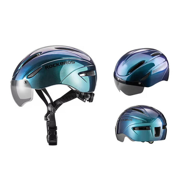 MounBikeHelmet™ | Casque velo léger avec lunettes magnétiques et lumière LED rechargeable