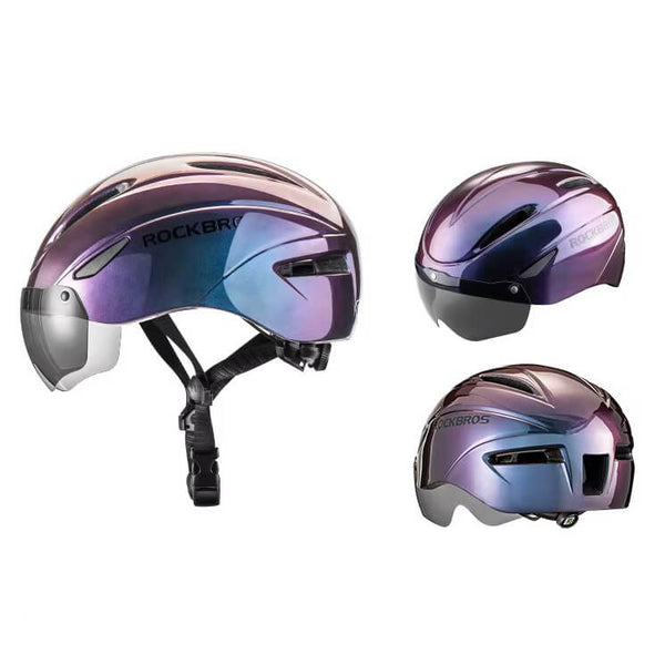 MounBikeHelmet™ | Casque velo léger avec lunettes magnétiques et lumière LED rechargeable