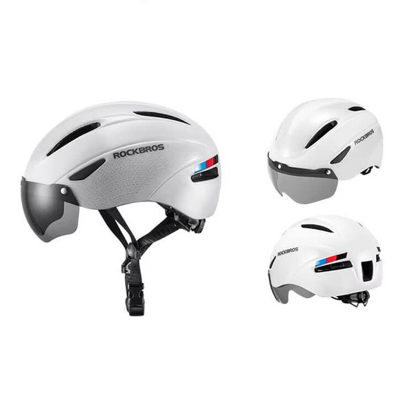 MounBikeHelmet™ | Casque velo léger avec lunettes magnétiques et lumière LED rechargeable