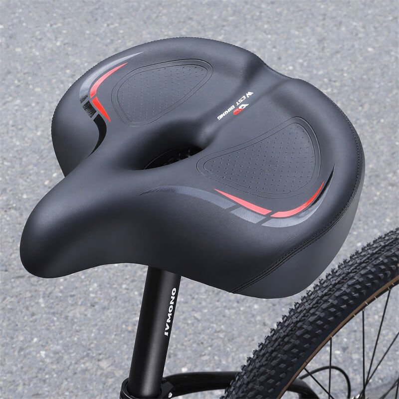 Selle de vélocoussin en cuir PU souple, pour vélo de montagne VTT Noir Selle de vélocoussin en cuir PU souple, pour vélo de montagne VTT Noir