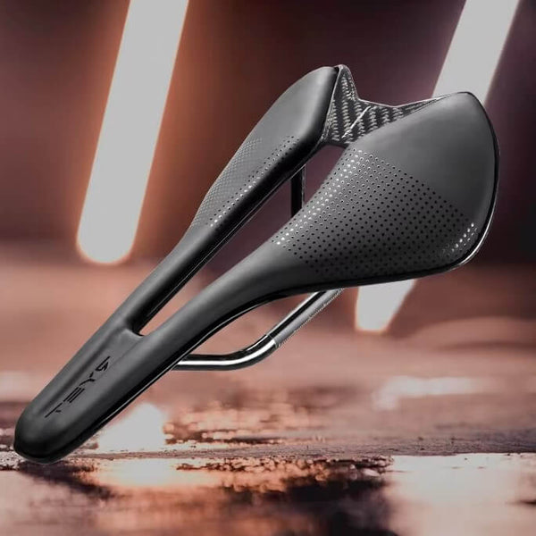 Selle Vélo Fibre Carbone – Réglable, Légère, Amortissante – Avec Trous De Ventilation, Antidérapante – Pour Route, VTT, Pliable