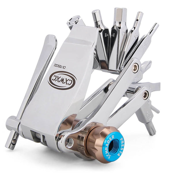 Kit D'outils Multifonction 16 En 1 Pour Vélo - Compact, Pliable